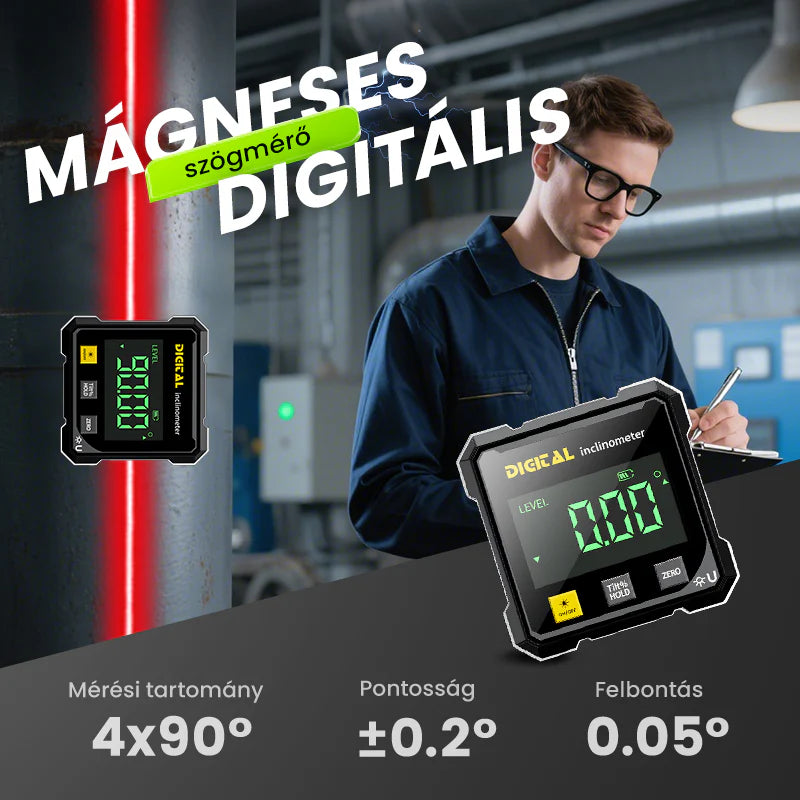 đ NĂ©gyoldalas mĂĄgneses digitĂĄlis szögmĂ©rĆ lĂ©zerrel đ·đ