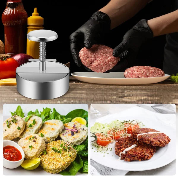 đ KĂ©zi hĂșspreselĆ hamburgerpogĂĄcsĂĄkhoz â âš EgysĂ©ges forma, gyors elĆkĂ©szĂtĂ©s Ă©s zökkenĆmentes, profi grillezĂ©si Ă©lmĂ©ny đĄïžđ„©