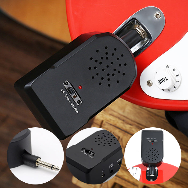 🎸Mini hordozható elektromos gitár erősítő készlet