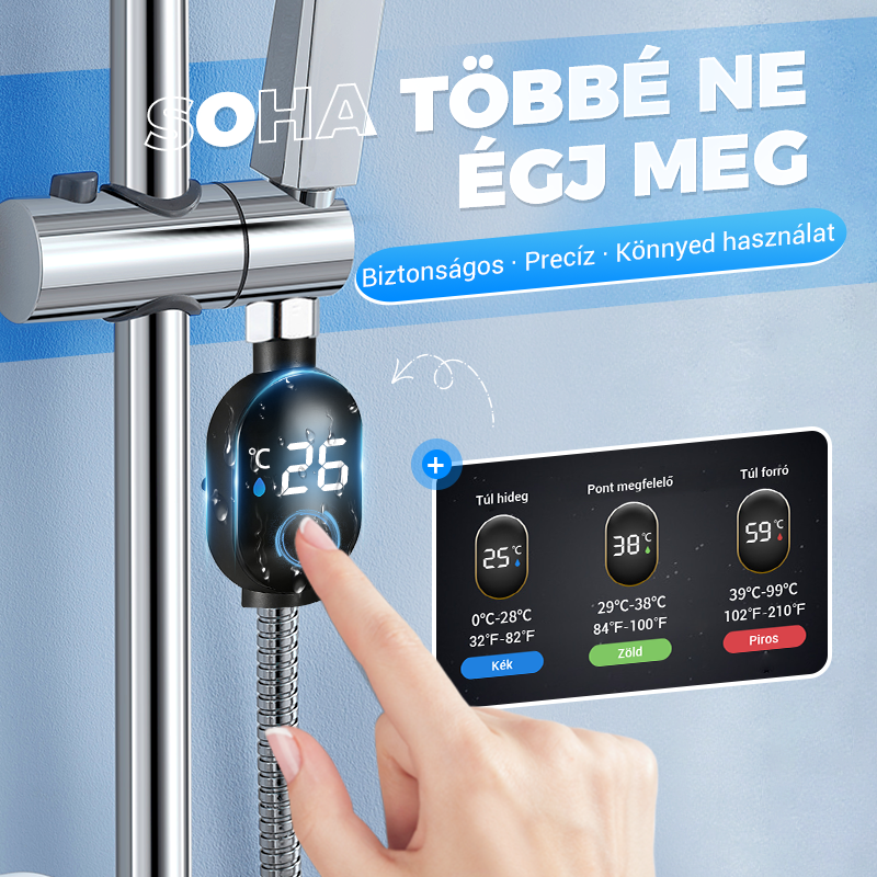 💧Zuhanyhőmérő🌡️ Nincs több találgatás – azonnali hőmérséklet! 🚿