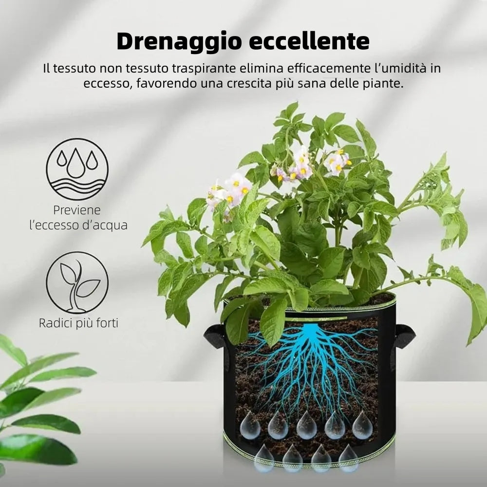 đ± 5 db-os, 19 literes (5 gallonos) termesztĆzsĂĄk csomag â tartĂłs, lĂ©legzĆ, fĂŒllel ellĂĄtott szövetcserepek zöldsĂ©gekhez, virĂĄgokhoz Ă©s gyĂŒmölcsökhöz
