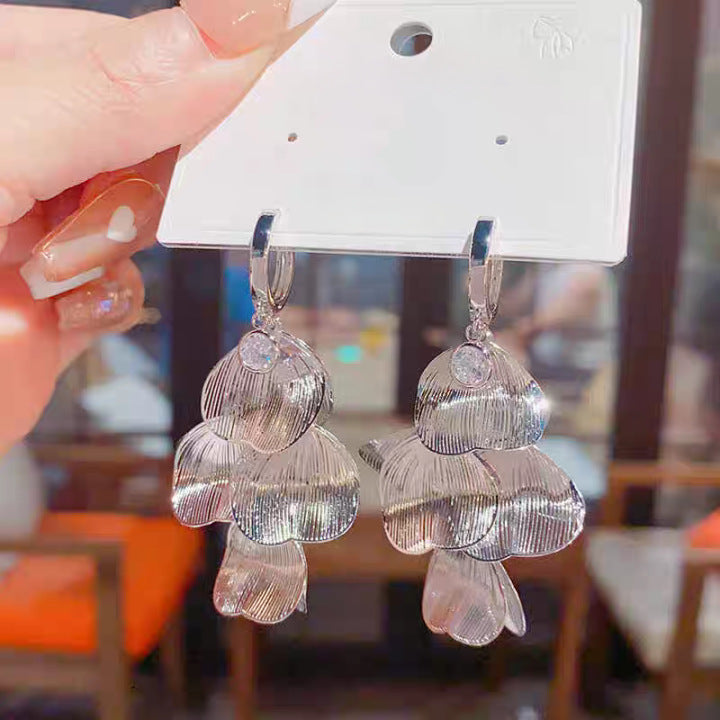 🍀Női fülbevaló levél alakú medállal