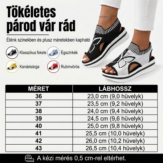 🦋👡Női szabadidős, nyitott orrú, vastag talpú strandpapucs (EU 36-43) 🏖️