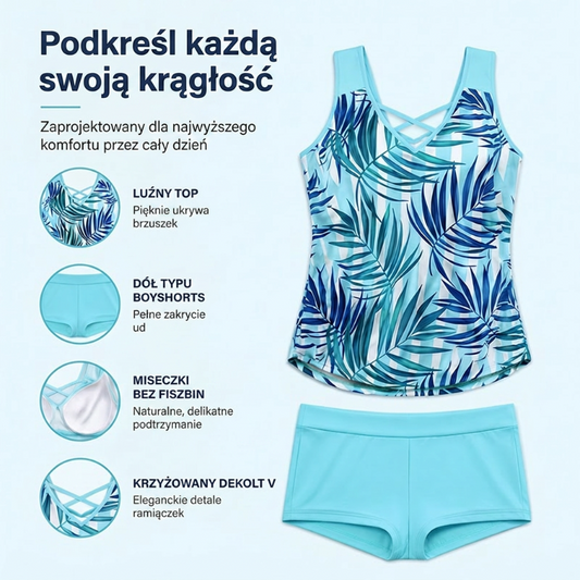 🩱🏊♀️Sportos stílusú, mintás, kétrészes női fürdőruha