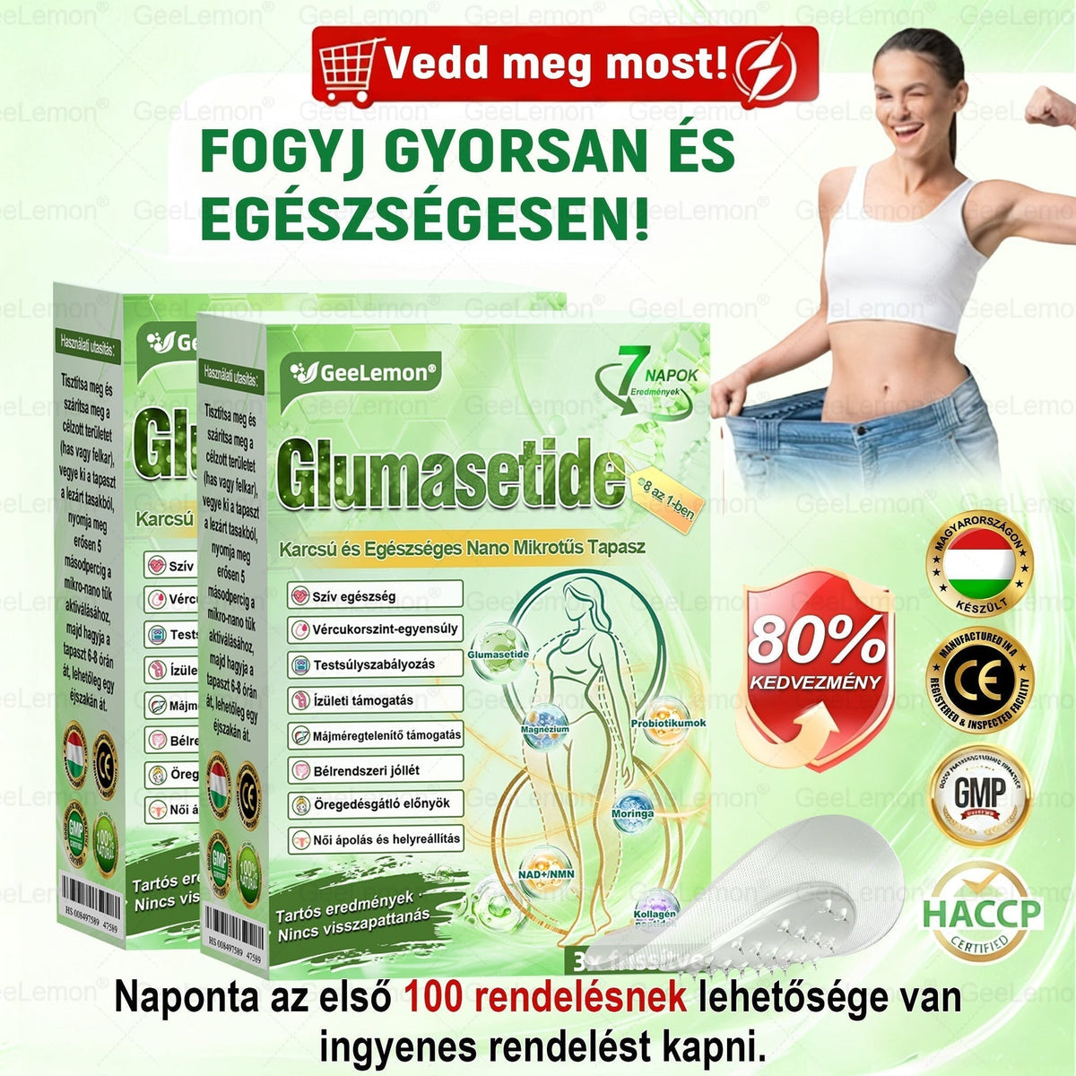 Ajánlott a Semmelweis Kórház által · 👩⚕️BENU hivatalos üzlet| 🎁 𝐆𝐞𝑒𝐿𝑒𝐦𝐨𝐧® Glumasetide 8 az 1-ben Karcsú és Egészséges Nano Mikrotűs Tapasz