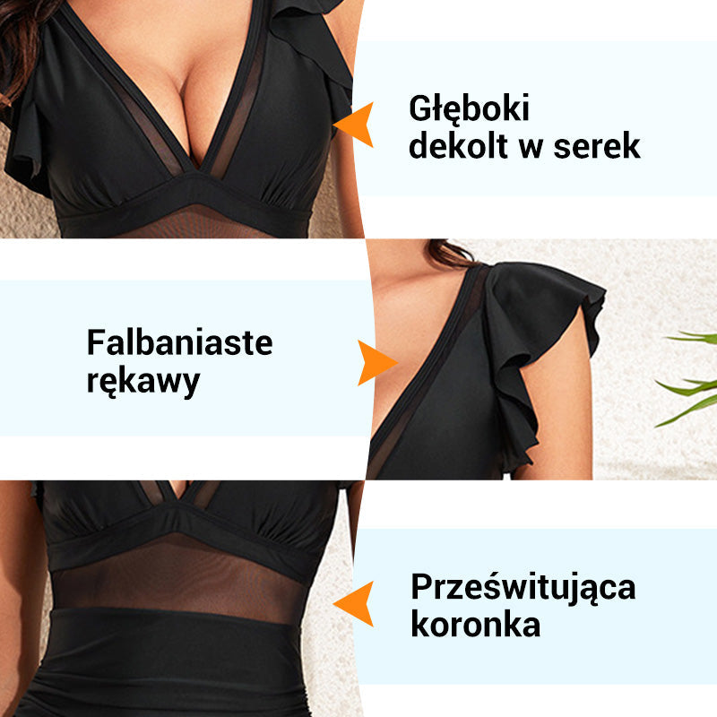 Szexi csipkés egyrészes fürdőruha