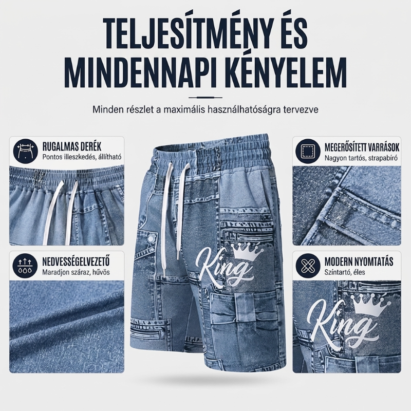 đ FĂ©rfi farmerhatĂĄsĂș pĂłlĂł Ă©s rövidnadrĂĄg szett | KönnyƱ, lĂ©gĂĄteresztĆ nyĂĄri viselet âïž