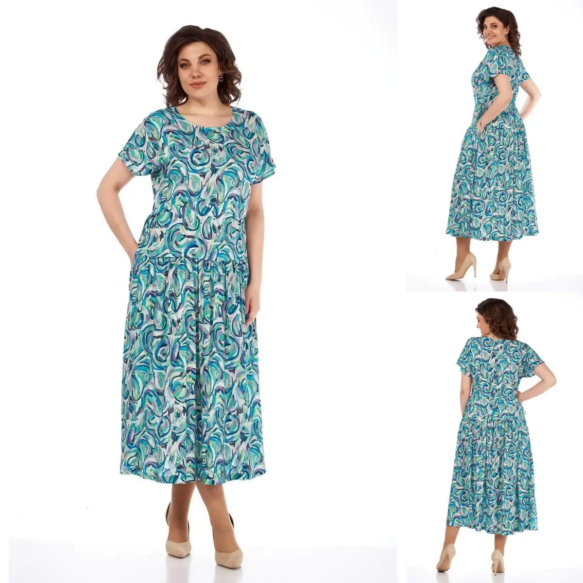 🔥Legjobb akció🔥🌺Nyári sifon ruha mintával👗