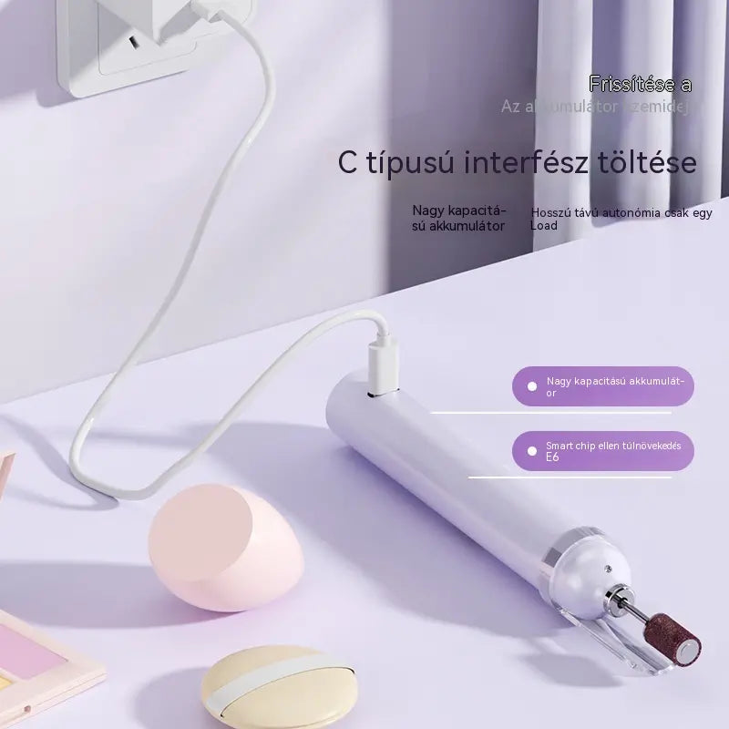 đ
2 az 1-ben elektromos körömreszelĆ LED lĂĄmpĂĄval (szĂĄrĂtĂł lĂĄmpa + 5 polĂrozĂłfej)