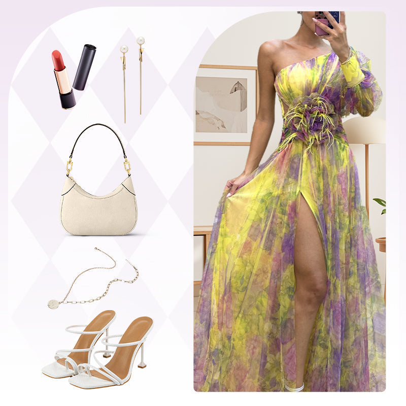 ✨【Karcsúsító varázsló】. Mirage Color Block ruha✨