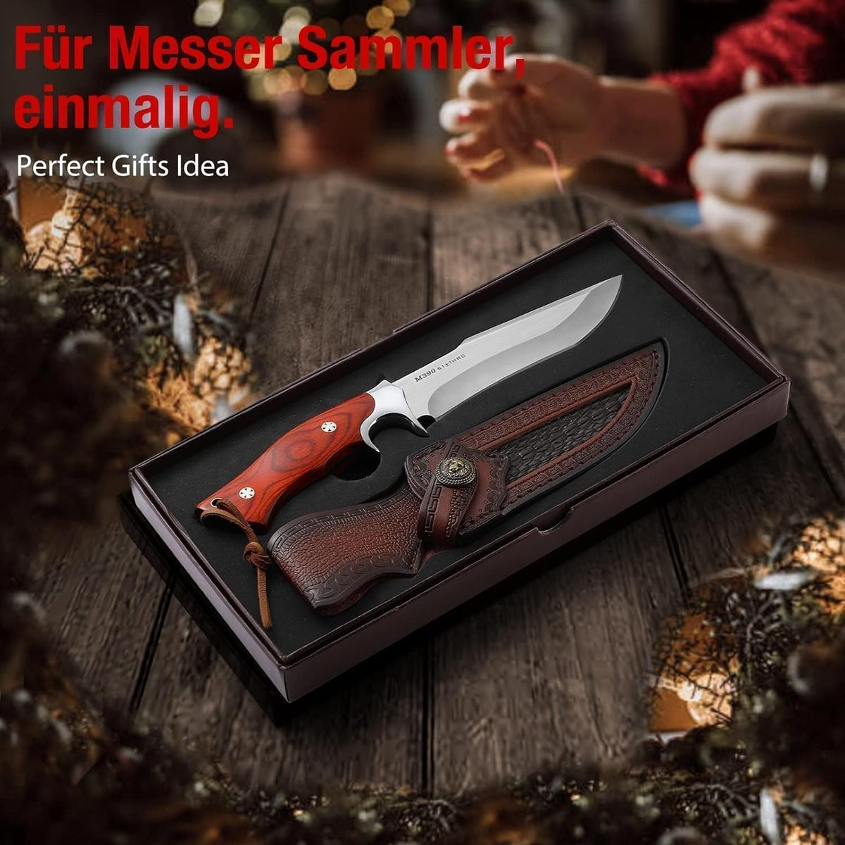 🔥Német Dawn M390 kés fa nyéllel és rövid nyéllel