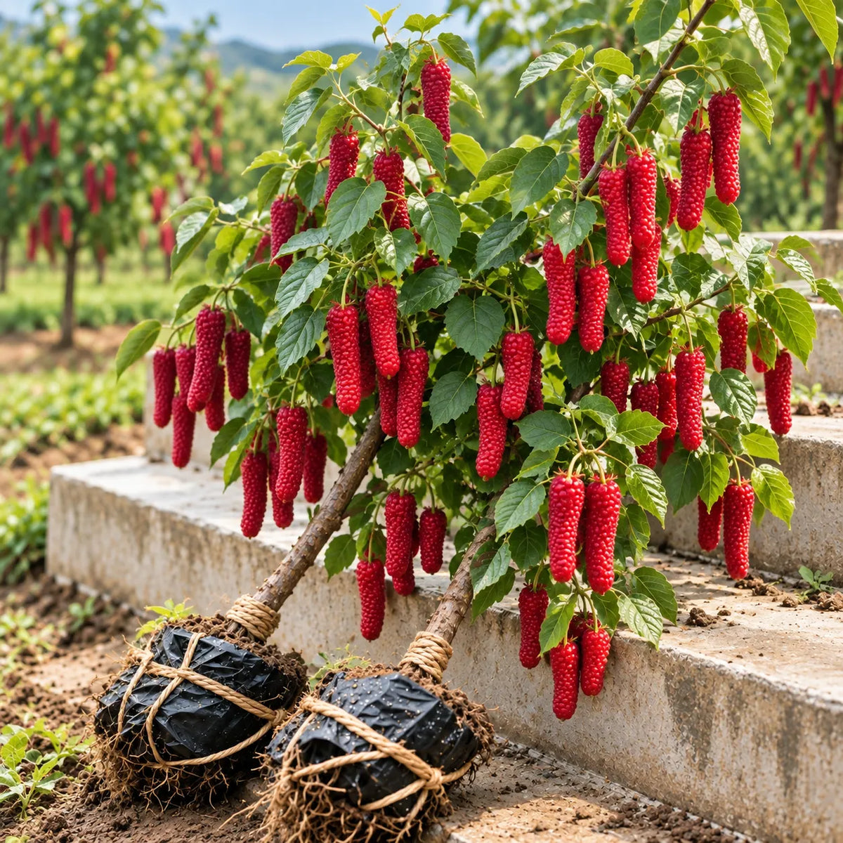 đł Giant Red & Black Mulberry Tree Saplings â Grow Sweet Berries at Home đż