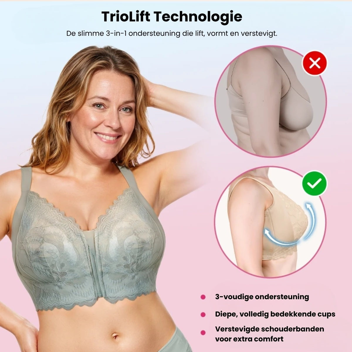 Comfort Zip Bra | Elöl záródó melltartó TrioLift technológiával