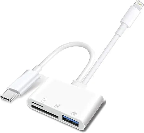 Apple Dual-Interface (USB-C & Lightning) SD/TF Card Reader and USB Adapter