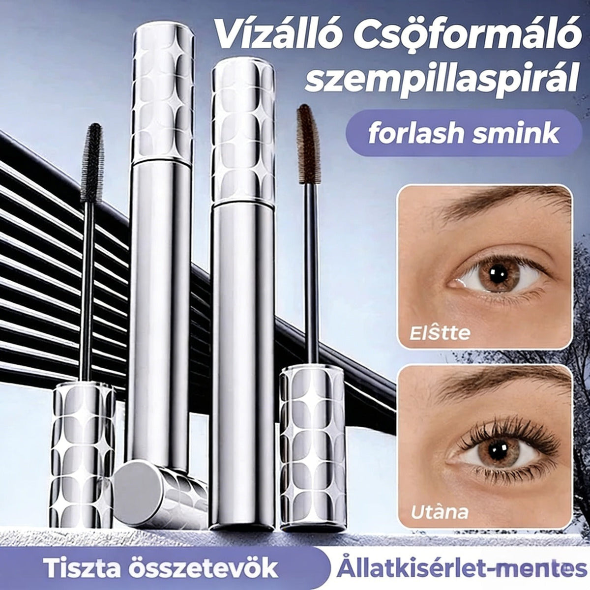 đ 1+1 ingyenesđ VĂzĂĄllĂł szempillaspirĂĄl, amely nem maszatolĂłdik, hosszĂș Ă©s Ăvelt szempillĂĄkĂ©rt