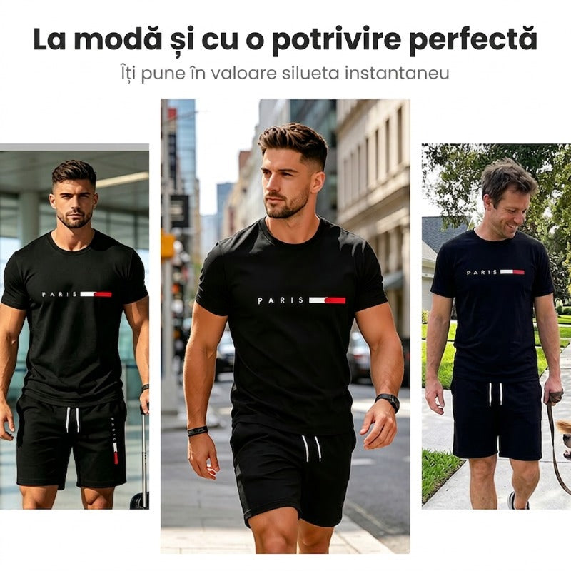 đ MOST 30% KEDVEZMĂNY! â° FĂ©rfi kĂ©trĂ©szes mintĂĄs szett â Puha Ă©s lĂ©legzĆ â Laza szabĂĄs, tökĂ©letes nyĂĄri kikapcsolĂłdĂĄsra vagy hĂ©tköznapokra â ĂsszeillĆ felsĆ Ă©s rövidnadrĂĄg đ©ł