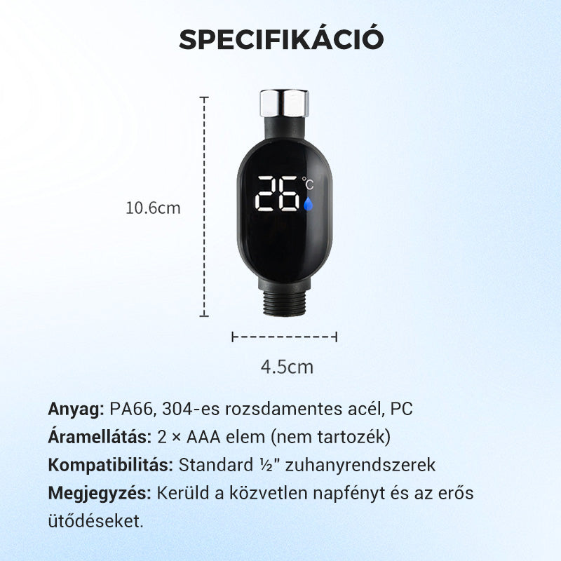 💧Zuhanyhőmérő🌡️ Nincs több találgatás – azonnali hőmérséklet! 🚿
