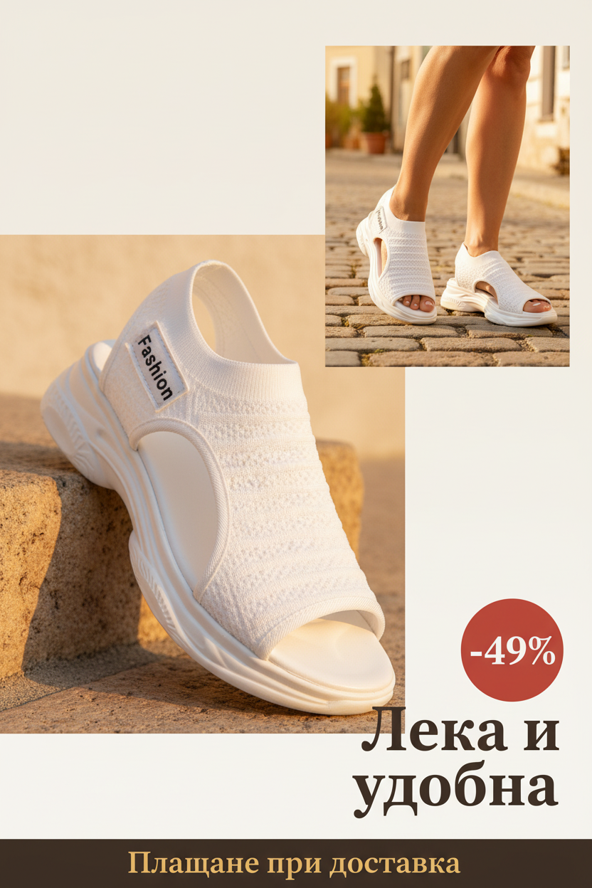 đĄNĆi szandĂĄlok 4,5 cm-es platformmal Ă©s kötött anyaggal - 2 szĂnben, 35-42-es mĂ©retben