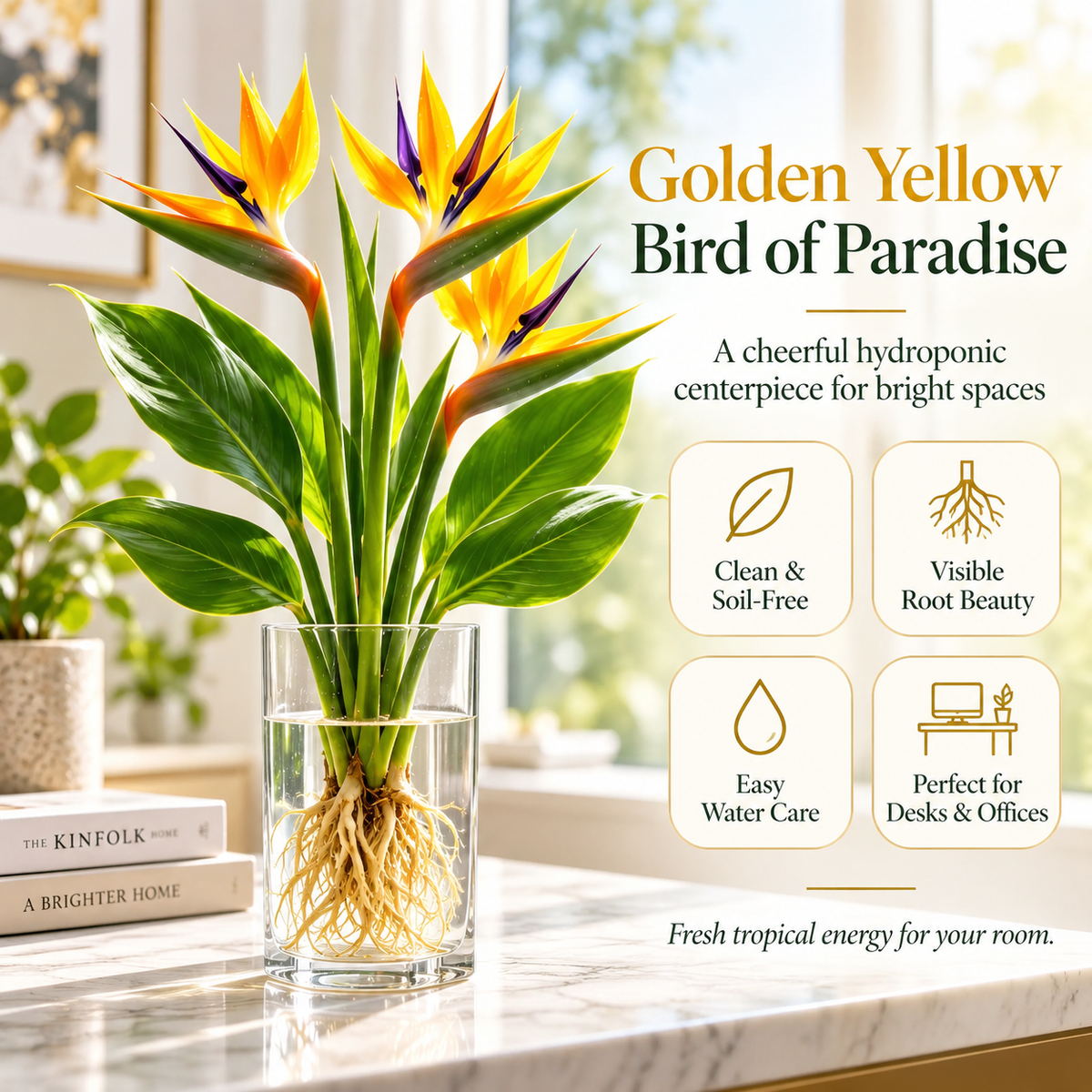 đïž Hydroponic Bird of Paradise Starter â Tropical Water-Grown Indoor Plant đ§đ±