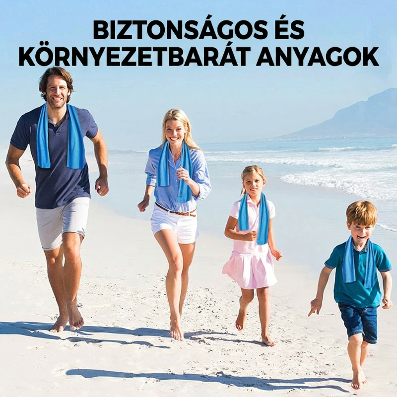 ❄️ Maradjon hűvösen azonnal bárhol – Azonnali hűsítő törölköző (hordozható, összecsukható, többfunkciós) 🌞