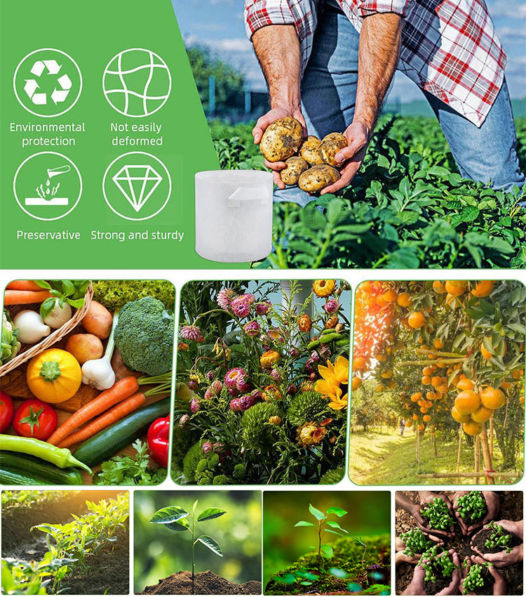 【10db】🌱 3/4/5/7/10 gallon zöldség-/virág-/növénytermesztő táskák, erős, nem szőtt termesztőtáskák