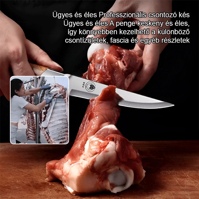 Egy vágás a csontból! Német éles kés könnyen eltávolítja a csontokat.