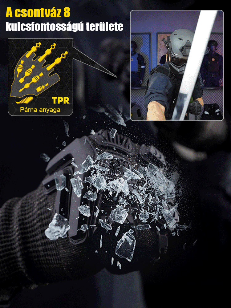 Vasverseny Mechanikus Páncél Pro Vágásálló Taktikai Kesztyű