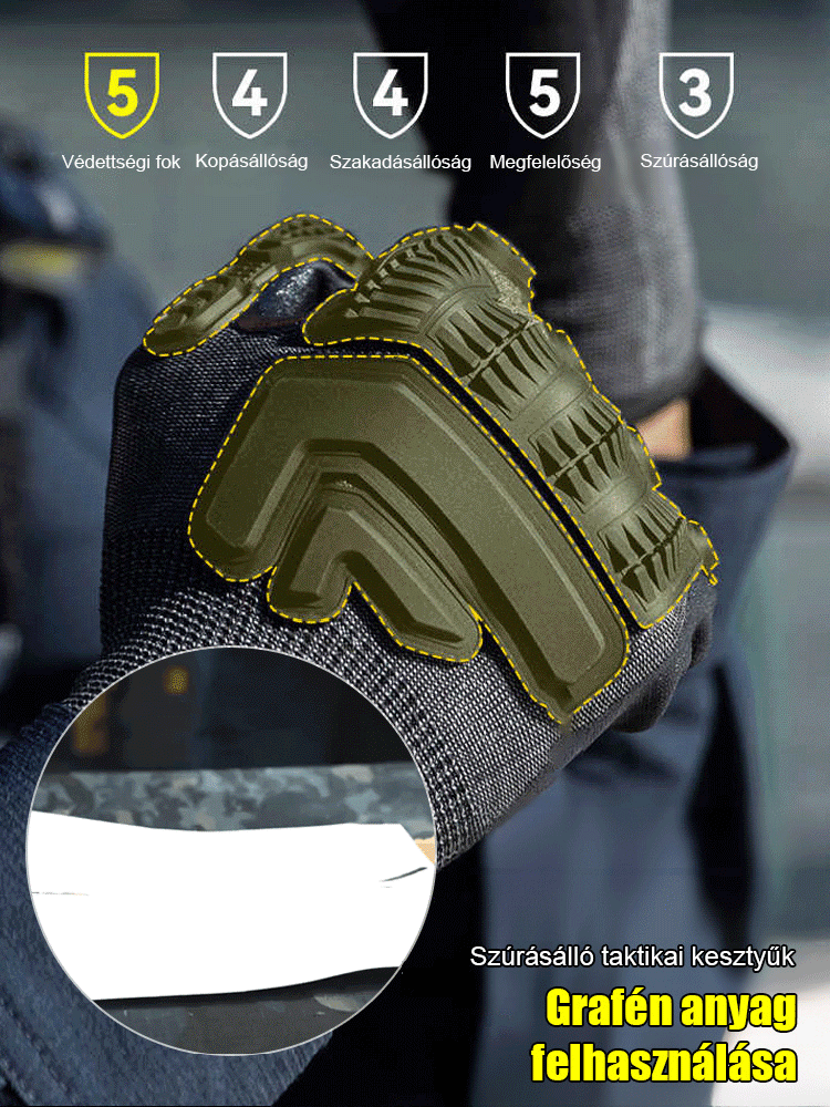 Vasverseny Mechanikus Páncél Pro Vágásálló Taktikai Kesztyű