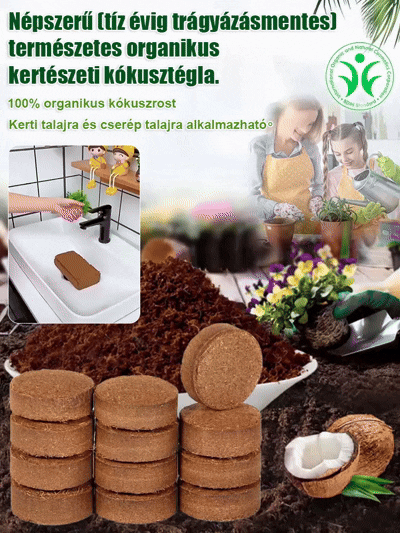 【Tíz évig nem igényel műtrágyázást】Kertészeti kókuszrost tápanyagföld