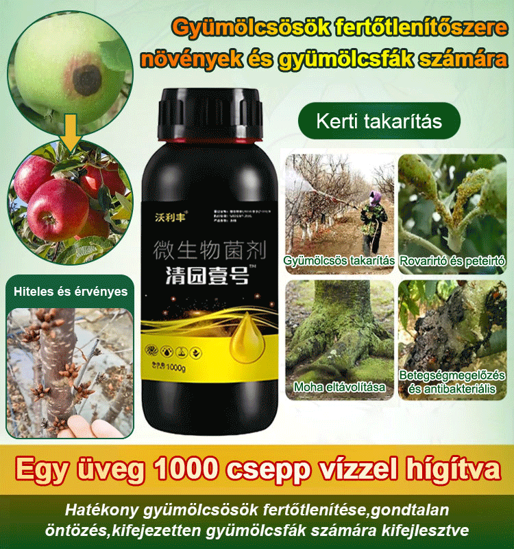 1000 kg vízzel hígított egy üveg növényi gyümölcsfa tisztítószer