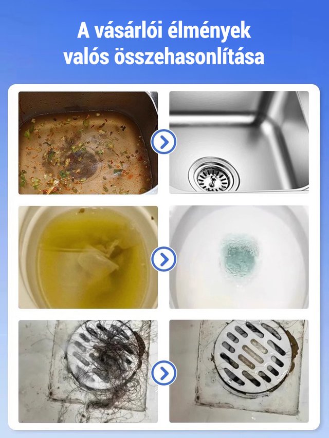 【Három másodperces búcsú a dugulástól】Erős csőoldó és -tisztító szer