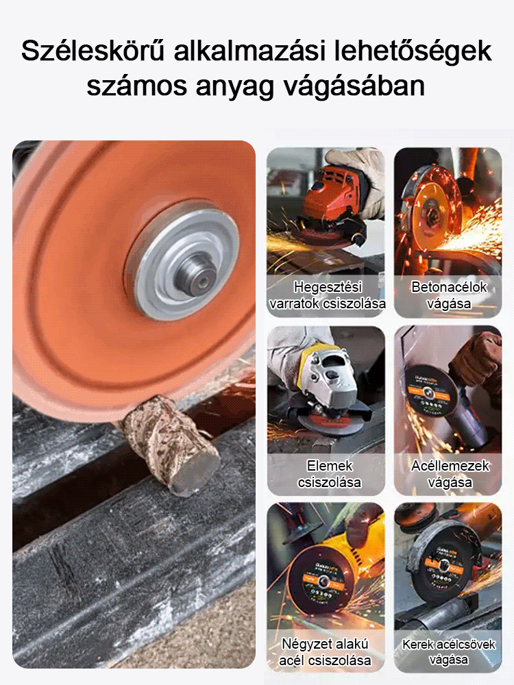 Éles, kopásálló ipari kompozit multifunkcionális vágókorong