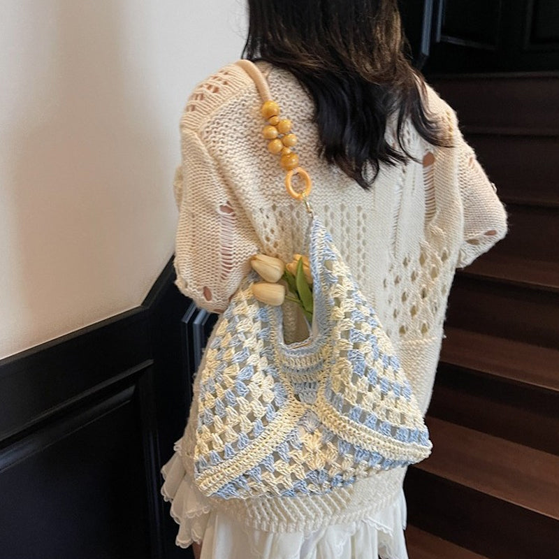 đŸ Boho stĂlusĂș szövött tĂĄska â bĂ©lelt | KönnyƱ szalmĂĄs vĂĄlltĂĄska â utĂĄnvĂ©ttel đ„