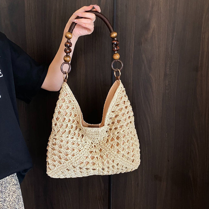 đŸ Boho stĂlusĂș szövött tĂĄska â bĂ©lelt | KönnyƱ szalmĂĄs vĂĄlltĂĄska â utĂĄnvĂ©ttel đ„