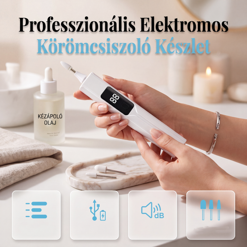 đ
ProfesszionĂĄlis elektromos körömfĂșrĂł kĂ©szlet â PrecĂz, ĂĄllĂthatĂł sebessĂ©gƱ â UtĂĄnvĂ©t âš