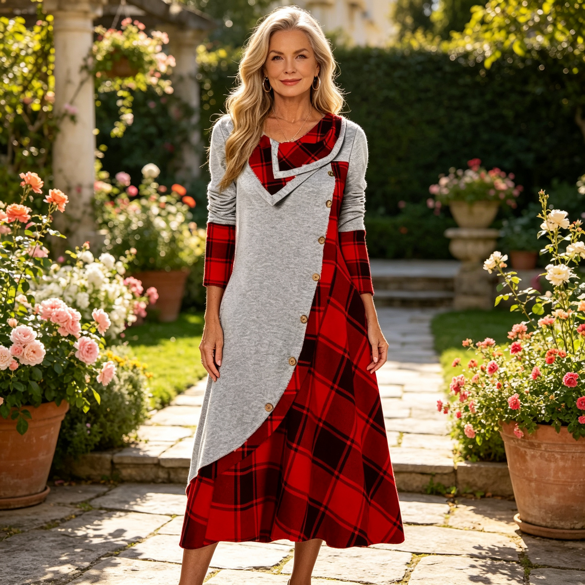 đ NĆi KockĂĄs Patchwork GarbĂłs Maxiruha â ElegĂĄns Ćszi HosszĂș Ruha & Meleg Viselet