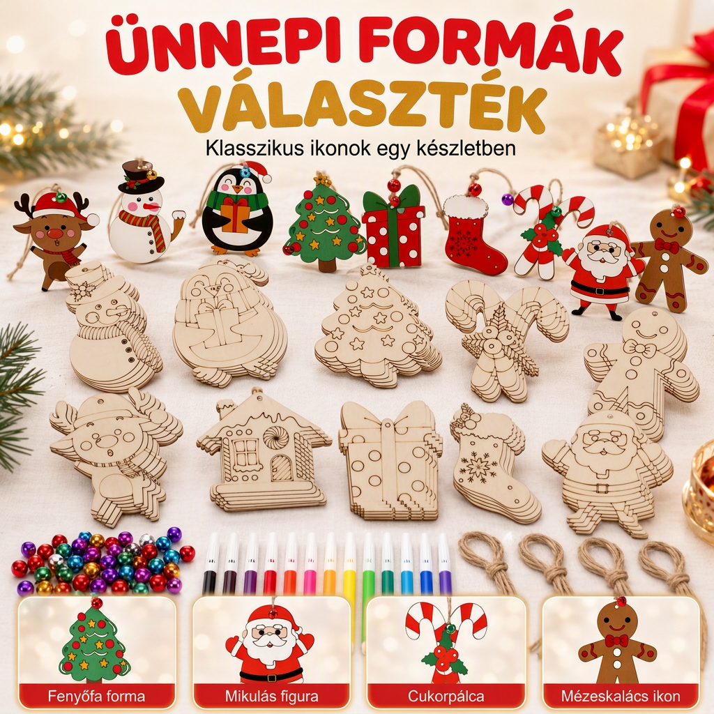 đ DIY karĂĄcsonyi fadĂszĂtĆ kĂ©szlet â Tollakkal Ă©s csengĆkkel, kreatĂv ĂŒnnepi dekorĂĄciĂł âš