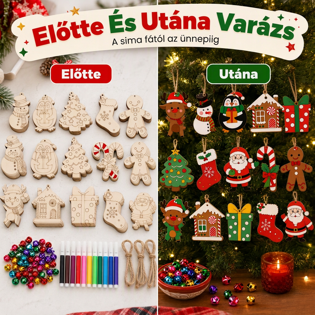 đ DIY karĂĄcsonyi fadĂszĂtĆ kĂ©szlet â Tollakkal Ă©s csengĆkkel, kreatĂv ĂŒnnepi dekorĂĄciĂł âš