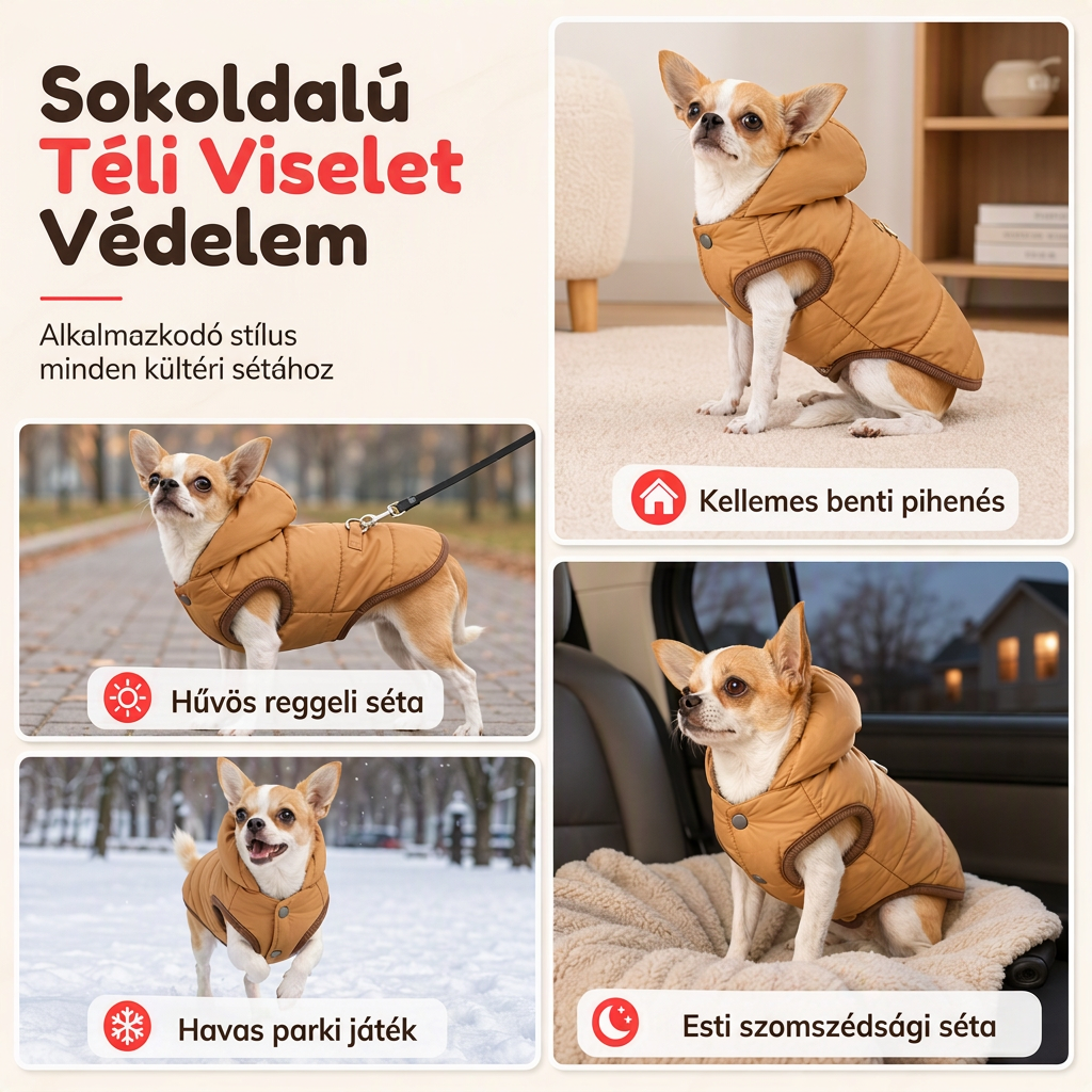 đŸ âš Kapucnis kutyakabĂĄt â bĂ©lĂ©ses gyapjĂșval, szĂ©lĂĄllĂł đ§„