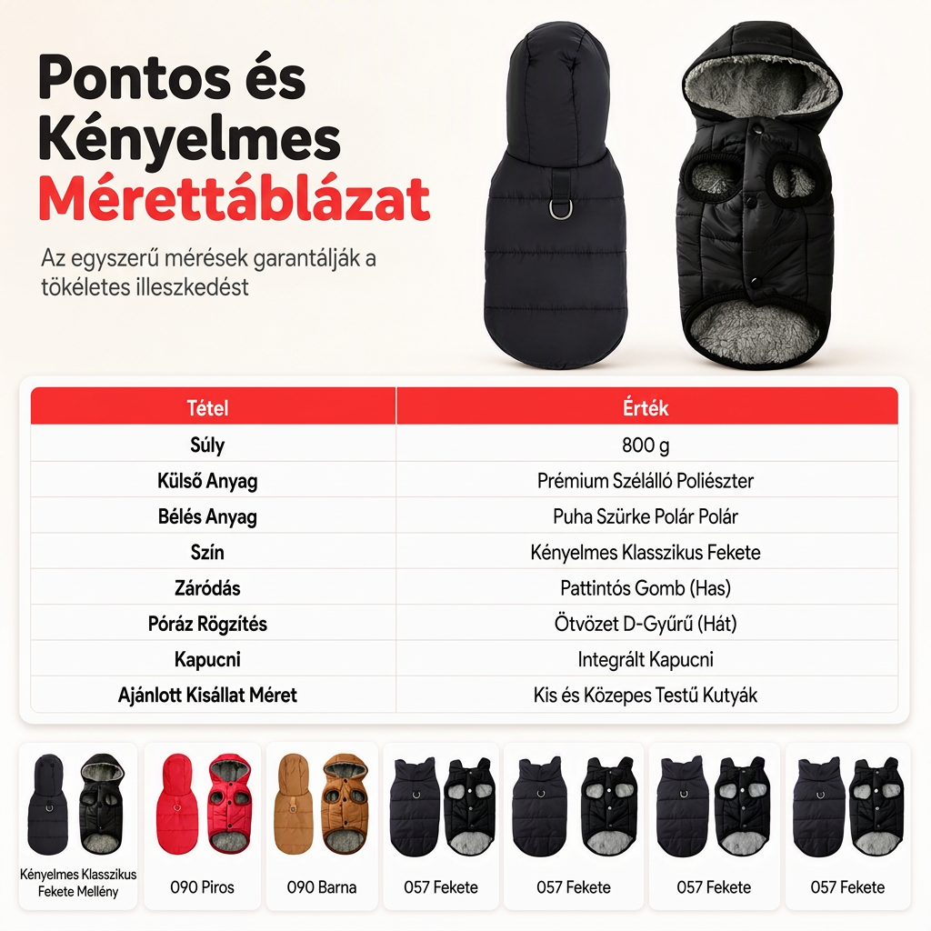 đŸ âš Kapucnis kutyakabĂĄt â bĂ©lĂ©ses gyapjĂșval, szĂ©lĂĄllĂł đ§„