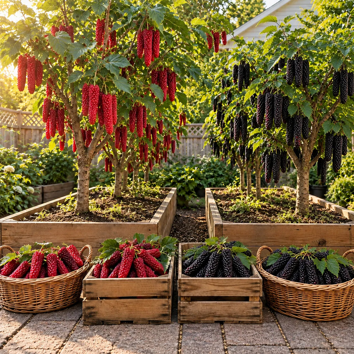 đł Giant Red & Black Mulberry Tree Saplings â Grow Sweet Berries at Home đż