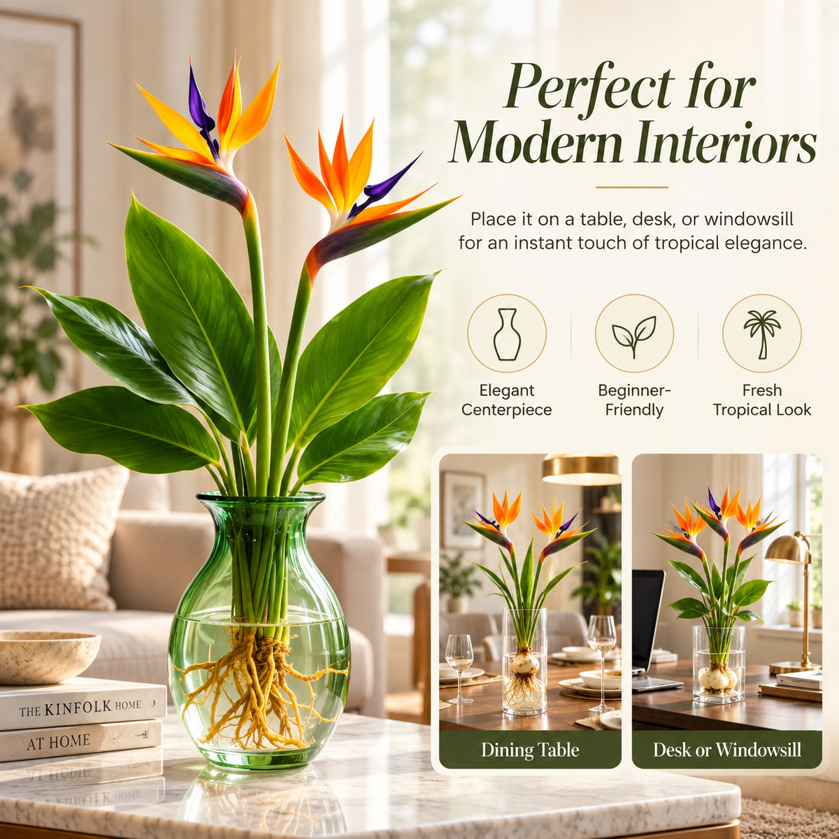đïž Hydroponic Bird of Paradise Starter â Tropical Water-Grown Indoor Plant đ§đ±