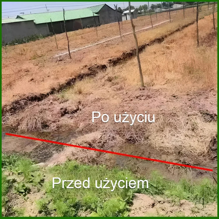 Hatékonyan irtja a gyomokat, nem károsítja a talajt, egy palack 3-5 m-re elegendő.