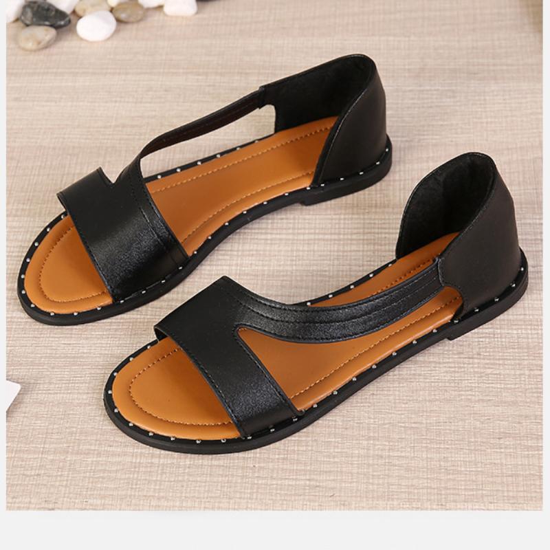 👡Halszájú Lapos Szandálok Szegecsekkel✨
