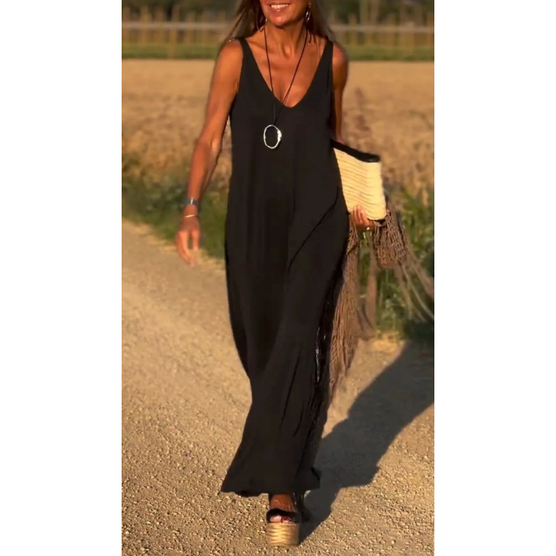 🔥👗Női maxi ruha szív alakú nyakkivágással