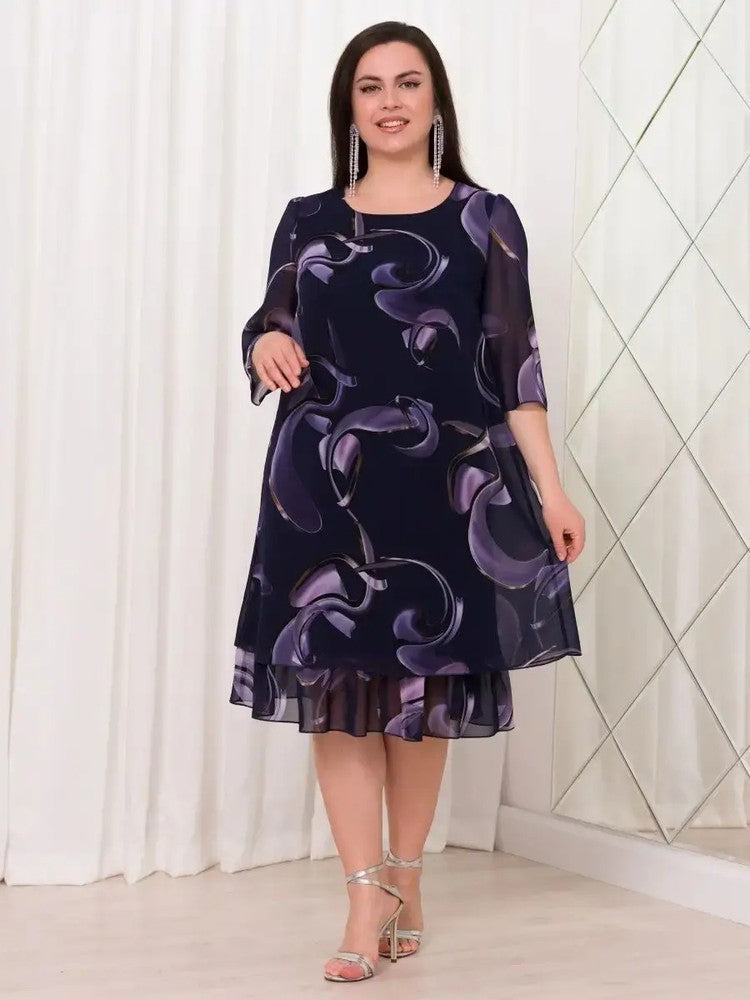 đ 2025-ös Ășj fodros ujjĂș, elegĂĄns mintĂĄs sifon ruhĂĄk