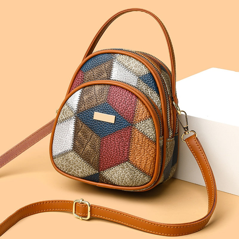 Női vintage geometrikus mintás crossbody táska