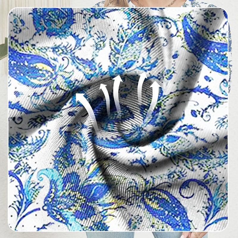 【M-2XL】🌸Női nyári V-nyakú nyomtatott felső
