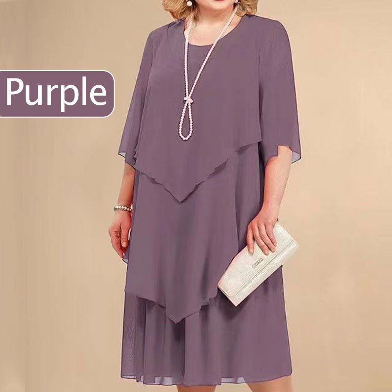 💖Plus Size Réteges Midi Ruha