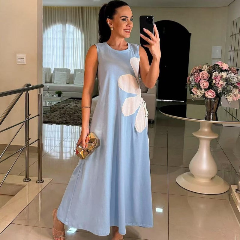 👗 Női ujjatlan ruha virágmintával 🌸